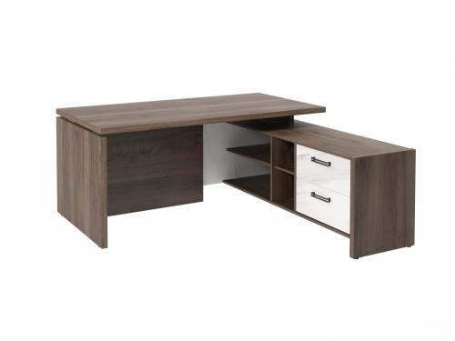 Стол с опорной тумбой FB-117R.GG (R) Орех Пацифик Табак/Мрамор Леванто белый Стол с опорной тумбой FB-117R.GG (R) Орех Пацифик Табак/Мрамор Леванто белый