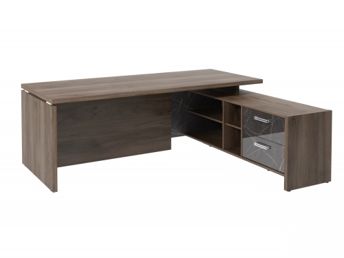 Стол с опорной тумбой FI-121R.GG Орех Пацифик Табак/Камень Пьетра Гриджиа черный Стол с опорной тумбой FI-121R.GG Орех Пацифик Табак/Камень Пьетра Гриджиа черный