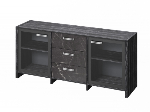 Тумба трехсекционная с 2 дверьми FI-13-02.G. Древесина Графит/Камень Пьетра Гриджиа черный Тумба трехсекционная с 2 дверьми FI-13-02.G. Древесина Графит/Камень Пьетра Гриджиа черный