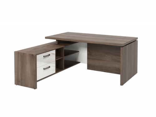 Стол с опорной тумбой FB-117L.GG (L) Орех Пацифик Табак/Мрамор Леванто белый Стол с опорной тумбой FB-117L.GG (L) Орех Пацифик Табак/Мрамор Леванто белый