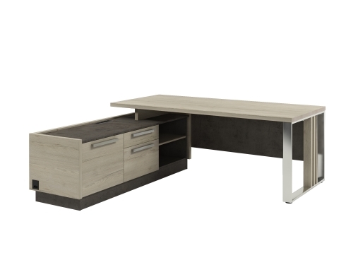 Стол для руководителя с опорной тумбой Z-420л.1000 (L) с блоком розеток Стол для руководителя с опорной тумбой Z-420л.1000 (L) с блоком розеток