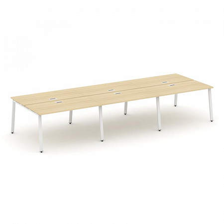 Style Project Рабочая станция 2-х сторон. SN-6A.DRS-082 Акация Лорка/Металл Белый 3540*1632*750