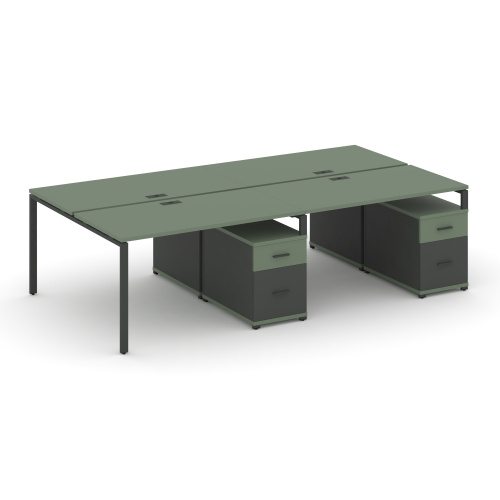 Бенч-система на 4 места с 2 опорными тумбами Concept CN.DRS-324 фото 2 Бенч-система на 4 места с 2 опорными тумбами Concept CN.DRS-324 фото 2