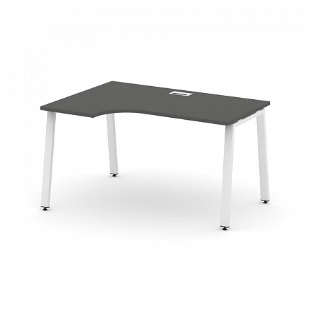 Style Project Стол рабочий эргоном. SN-6A.SPA-022(L) Антрацит/Металл Белый 1580*800/980*750