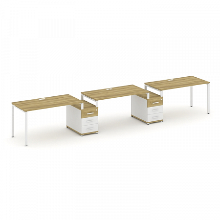 Бенч-система на 3 места с 2 опорными тумбами Concept CN.ORS-327