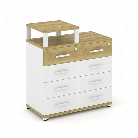 Тумба приставная c 8 ящиками и надставкой Concept CN.TSP-014 W
