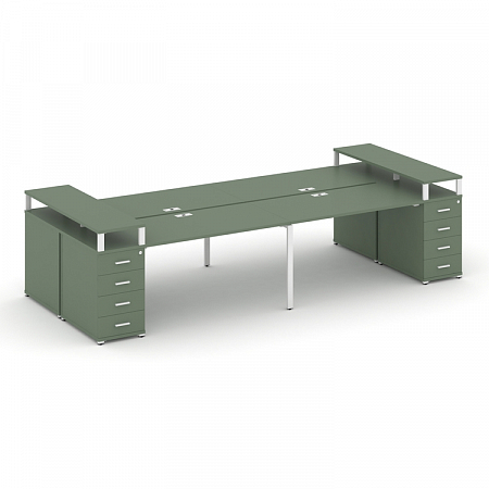 Бенч-система на 4 места с 2 опорными тумбами Concept CN.DRS-444