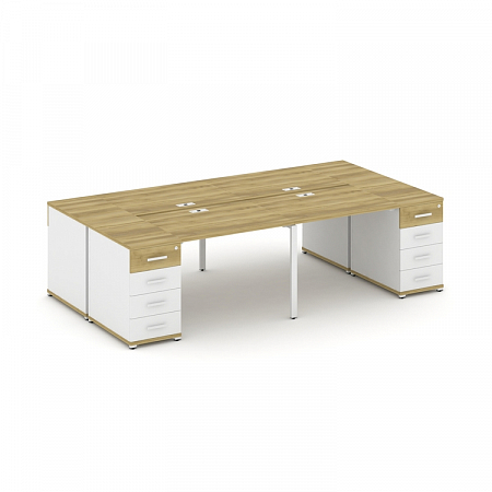 Бенч-система на 4 места с 2 опорными тумбами Concept CN.DRS-425