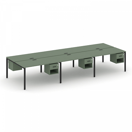 Бенч-система на 6 мест с подвесными тумбами Concept CN.DRS-159