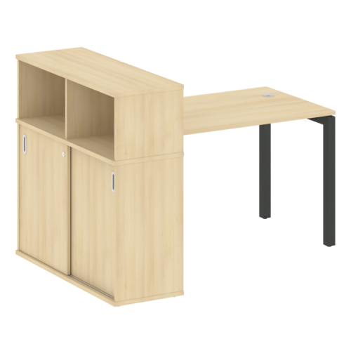 Стол офисный с шкафом-купе на П-обр. м/к Metal System Quattro 50БП.РС-СШК-3.2 фото 11
