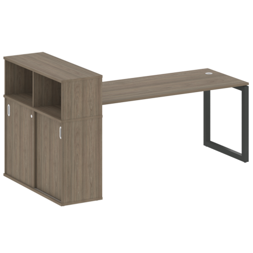 Стол офисный с шкафом-купе на О-обр. м/к Metal System Quattro 50БО.РС-СШК-3.5