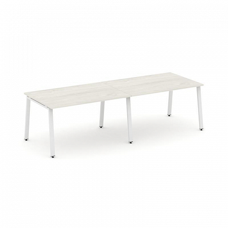 Style Project Стол переговорный SN-6A.SPRG-014.3 Дуб Наварра/Металл Белый 3160*980*750