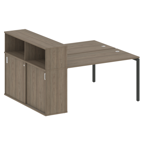 Бенч-система с шкафом-купе на П-обр. м/к Metal System Quattro 40БП.РС-СШК-2.3