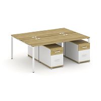 Бенч-система на 4 места с 2 опорными тумбами Concept CN.DRS-321