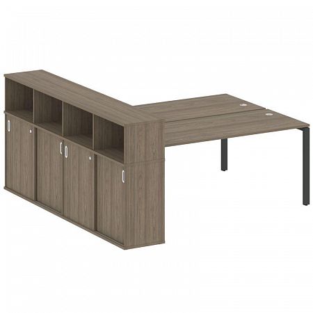 Бенч-система с шкафом-купе на П-обр. м/к Metal System БП.РС-СШК-4.5