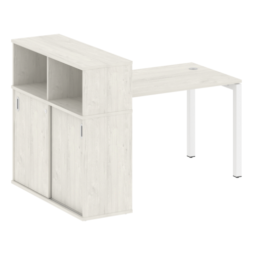 Стол офисный с шкафом-купе на П-обр. м/к Metal System Quattro 50БП.РС-СШК-3.2 фото 4