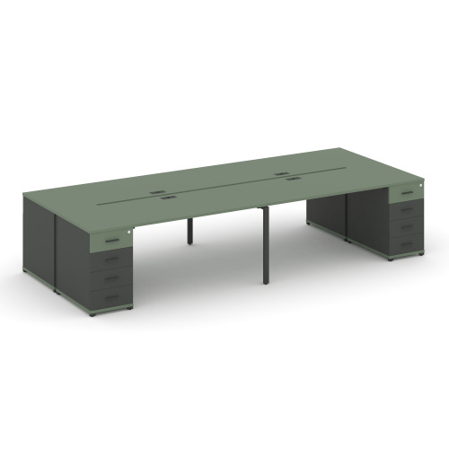 Бенч-система на 4 места с 2 опорными тумбами Concept CN.DRS-427 фото 2