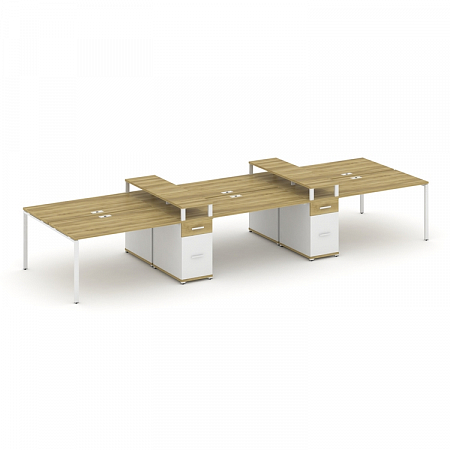 Бенч-система на 6 мест с 2 опорными тумбами Concept CN.DRS-471