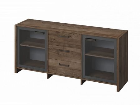 Тумба трехсекционная с 2 дверьми FB-13-02.D. Орех Пацифик Табак