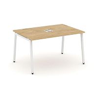 Style Project Стол переговорный SN-4A.SPRG-004 Тиквуд Светлый/Металл Белый 1580*980*750