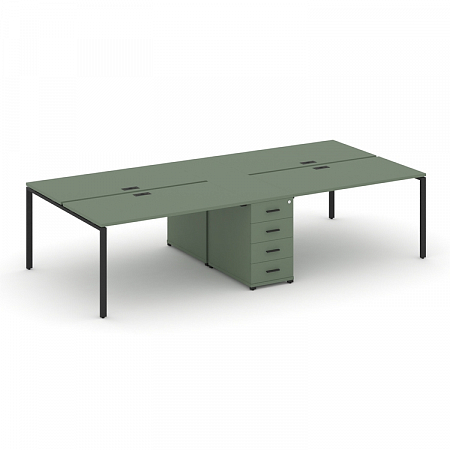 Бенч-система на 4 места с 1 опорной тумбой Concept CN.DRS-419