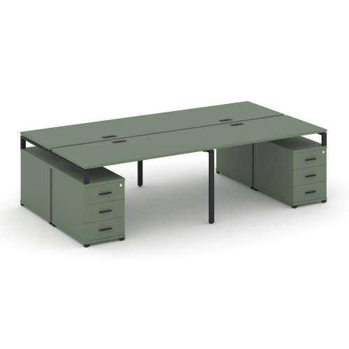 Бенч-система на 4 места с 2 опорными тумбами Concept CN.DRS-328